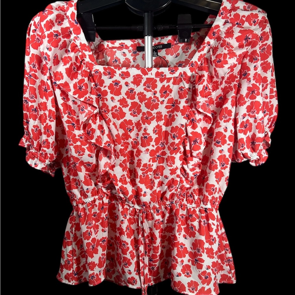 NWOT 19 Cooper Floral Blouse L